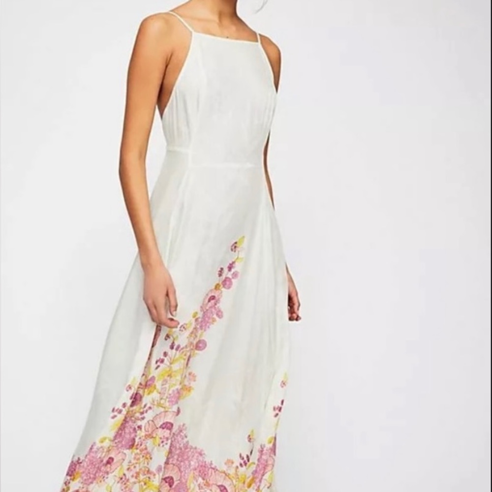 Free People Light Green Floral Maxi Dress